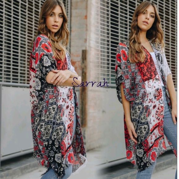 New Boho Floral Patchwork Kimono Cardigan - Picture 4 of 6